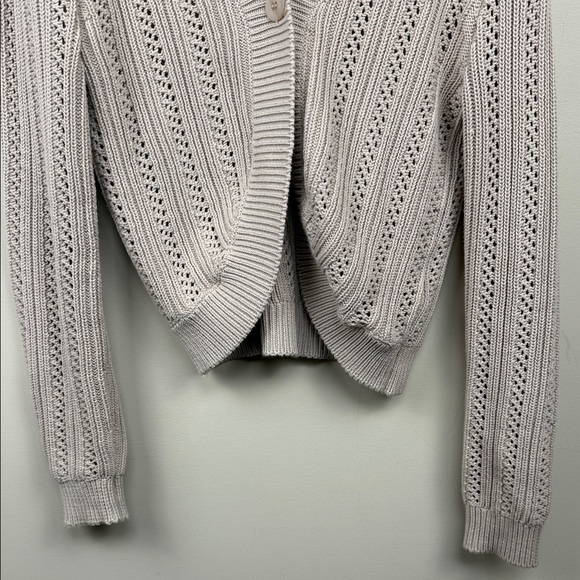 Saks Fifth Avenue COLLECTION Crochet Pointelle Bolero Cardigan small - Picture 9 of 12